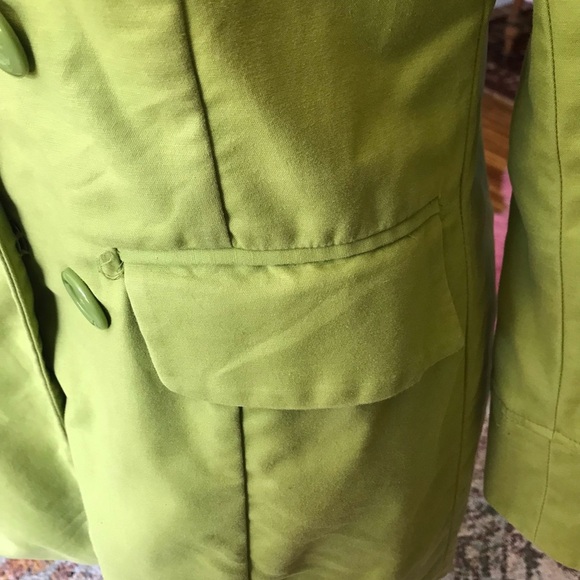 Massimo Coat Double Button Chartreuse Green Size Medium - Picture 5 of 12